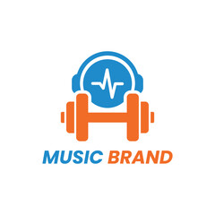 Music Fitness Gym and Audio Brand Symbol Logo