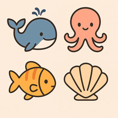 cartoon sea animals