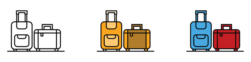 Baggage, luggage icon vector. travel blogs, vacation deals, and exciting journey symbol. vector illustration.