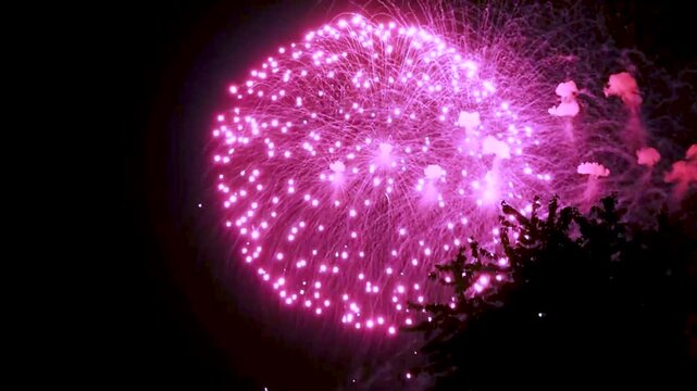 Happy New Year celebration crackers 4k video footage 6