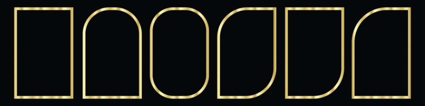 Luxury gold borders for for wedding invitation icon vector. Golden geometric frames symbol. vector illustration.