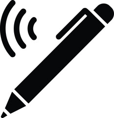 Digital pen stylus with signal icon vector