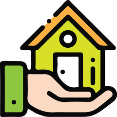 Modern real estate property listing design with geometric elements