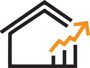 Modern real estate agency logo with geometric shapes and vibrant colors