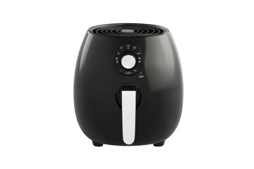 Modern black air fryer appliance with digital controls