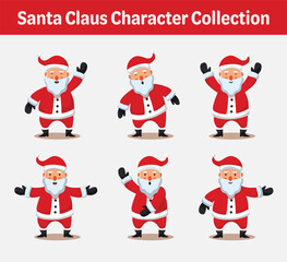 Santa Claus Character Icon Set – Cute Christmas Santa Poses, Holiday Cartoon Illustration Pack, Festive Winter Mascot Collection for Christmas Designs, Greeting Cards and Seasonal Artwork