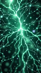 Neon Neural Network with Glowing Branching Structures