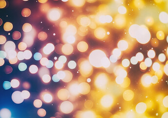 Abstract bokeh lights background with a festive and magical glowing effect