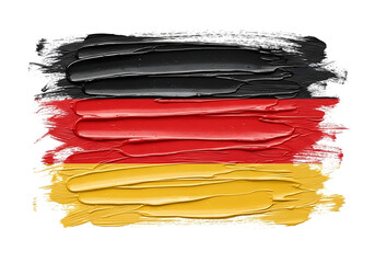 German flag painted with brush strokes isolated on transparent background