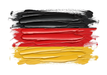German flag painted with brush strokes isolated on transparent background