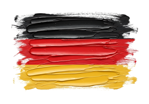German flag painted with brush strokes isolated on transparent background