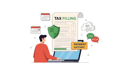 Fototapeta premium Tax Filing Portal — Secure e-Filing
