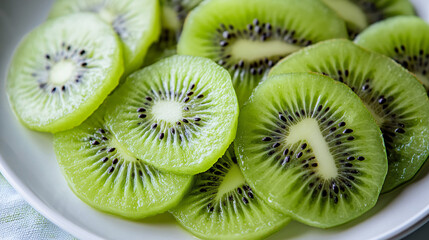 Refreshing kiwi slices for vibrant smoothies and healthy snacking inspiration today
