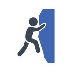 Person rock climbing icon