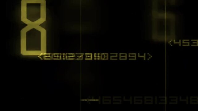 The matrix glitch effect in the black background.