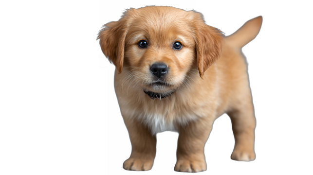 Golden Retriever Puppy: Adorable Fluffy Companion with Blue Eyes - Powered by Adobe
