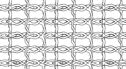 Seamless abstract pattern black and white doodle style background for textile design and wallpaper art