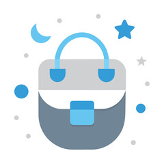 Baby boy diaper bag vector design soft blues.