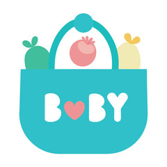 Nature inspired baby product logo featuring bag an (1).