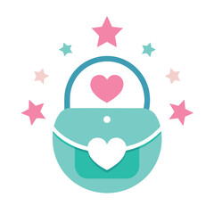 Playful diaper bag logo surrounded by stars.
