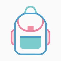 Simple line filled baby school bag pastel borders (1)