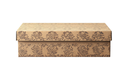 Brown corrugated cardboard box with clean kraft texture and simple geometric form ready for packing isolated on white background