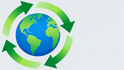 Earth with recycling arrows