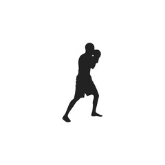 Silhouette of a boxing athlete