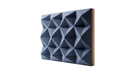 Acoustic panel with geometric pattern isolated on transparent background