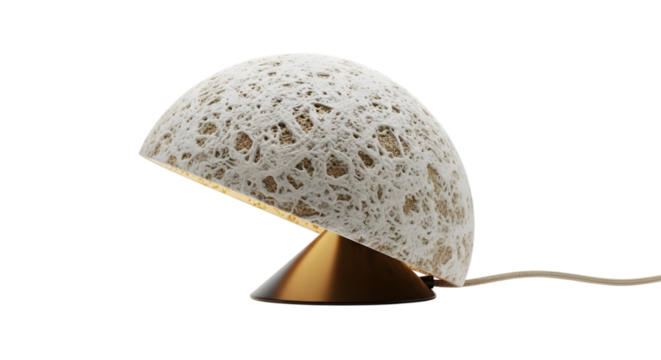 Elegant table lamp with white shade isolated on transparent background - Powered by Adobe