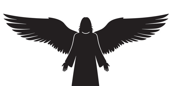 Angel wings silhouette representing spirituality and religion