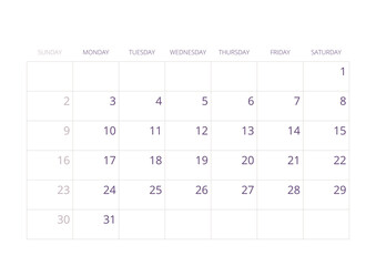 2026 Wall Calendar Cream Purple Aesthetic Floral Watercolor Illustration Year 2026 Wall Calendar