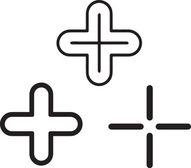 Obraz premium Add plus icon medical cross and positive symbol vector design set sign