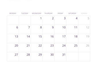 2026 Wall Calendar Cream Purple Aesthetic Floral Watercolor Illustration Year 2026 Wall Calendar