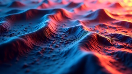 Shimmering futuristic surface glowing with surreal light effects, perfect for sci-fi or tech-inspired backgrounds.