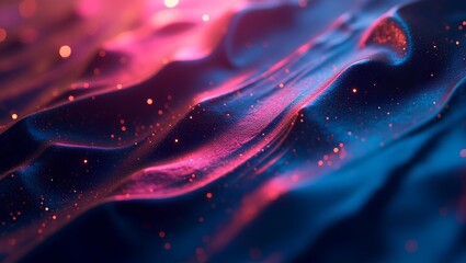 Futuristic abstract waves shimmer with metallic textures and sci-fi vibes 