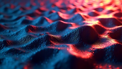 Abstract futuristic waves with metallic sheen, glowing light patterns, and sci-fi inspired reflections.