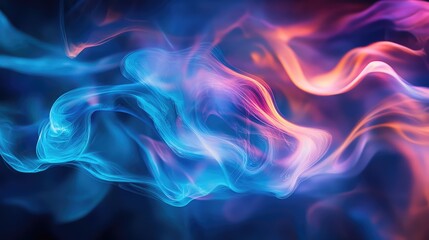 Abstract glowing smoke creating fluid dynamic waves