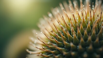 a macro shot of intricate plant texture with soft focus background