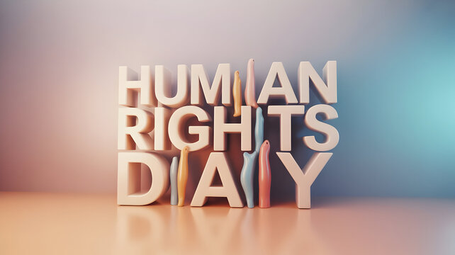 Celebrate human rights day with colorful unity and social harmony together now - Powered by Adobe