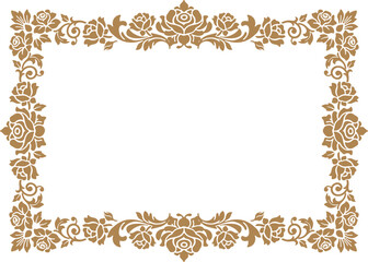 Floral Ornamental Frame Vector Border, elegant floral ornamental frame vector crafted with decorative rose artwork, creating a timeless floral ornamental frame vector for invitations and classic layou