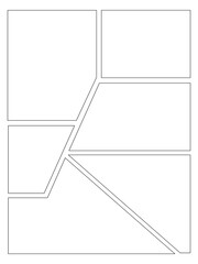 Comic or Manga background, pop art backdrops in frames and panel for mangaka or comic artists