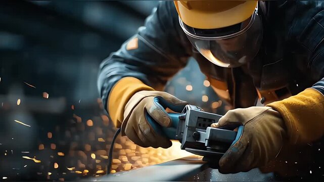 Precision Welding: Industrial Metal Fabrication with Safety Gear