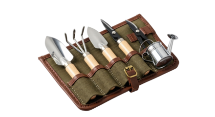 Compact Gardening Tool Kit on White Background PNG Clean