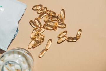Transparent fish oil capsules with Omega-3 and Omega-6