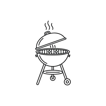 black and white barbecue grill cooking clip art preview