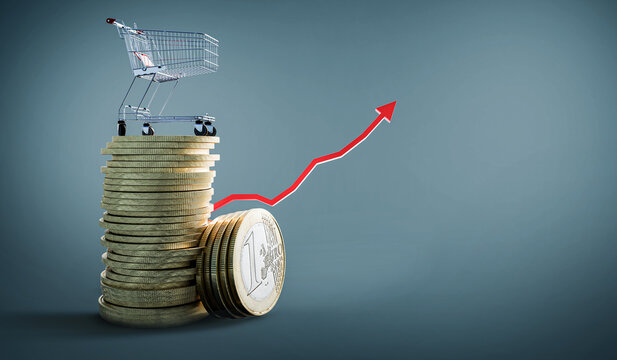 Teuer - Preise - Inflation - Lebensmittel (3DRendering)