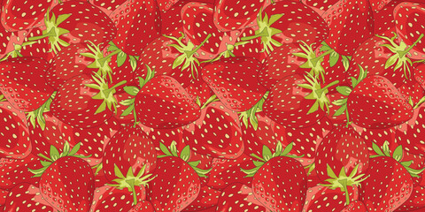 Cute strawberry doodle line overlapping seamless pattern background