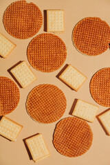 Dutch caramel waffles and cream-filled cookies