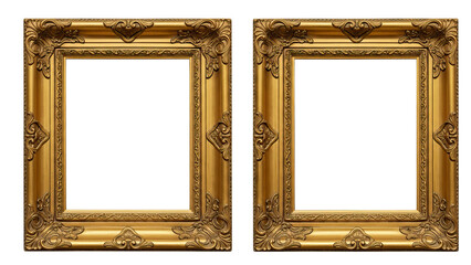 Rich gold double-frame design with sculpted borders and refined antique styling, crafted for elegant vintage presentation.
